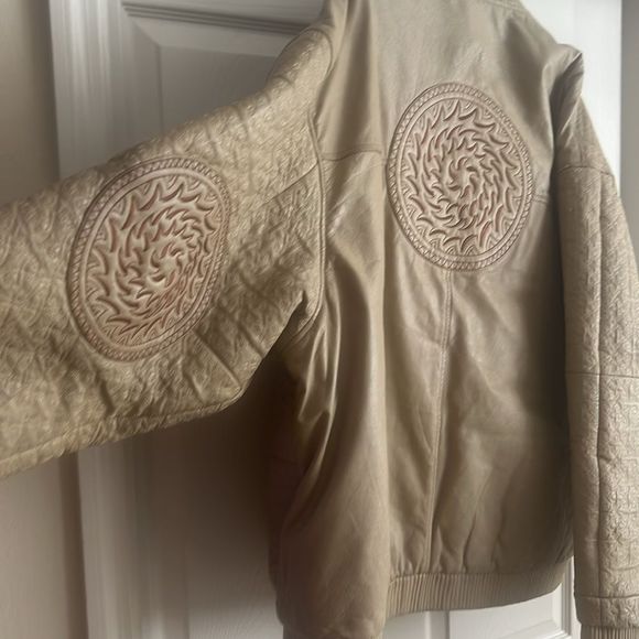 Hudson Jeans Other - 🔥🔥Rare…. HUDSON OUTERWEAR REAL LEATHER BOMBER JACKET CREAM OFF WHITE MENS 3XL